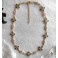 Collier de déclaration médiéval Losange vert et blanc, Reine Tudor, Dark Academia, Renaissance