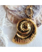 Collier Coquillage Nautile doré, collier été, Bohême, Mer, Plage, Sirène, Coquille, Mermaidcore