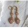 Fiancée en blanc, Boucles d'oreilles Elisabéthaines verre Blanc, Tudor, Reine, Royal