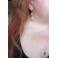 Fiancée en blanc, Boucles d'oreilles Elisabéthaines verre Blanc, Tudor, Reine, Royal