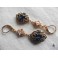 Pompadour, Boucles d'oreilles Baroques Bleu, Reine, Royal