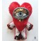 Poupée Ex-Voto Oeil Sacré Coeur rouge, Spirit doll, Grigri, Talisman, Cyclope