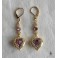 Amour en cage, Boucles d'oreilles Coeur Romantique Mauve, Baroque, Ex-voto, Coquette, victorien, Gothique