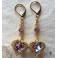 Amour en cage, Boucles d'oreilles Coeur Romantique Mauve, Baroque, Ex-voto, Coquette, victorien, Gothique
