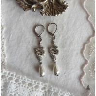 Boucles d'oreilles Serpent argenté, Boucles Art Déco, Dormeuses serpents, Gothique