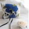 Coussin Porte Alliances Crânes & Roses Bleu Mariage Gothique, Rockabilly, Tattoo, Muertos, Tête de mort