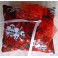 Coussin Porte Alliances Crânes & Roses rouge et blanc, Mariage Gothique, Tête de mort