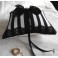 Coussin victorien Porte Alliances Gothique Rose noir et blanc, Rayures, Mariage Noir