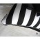 Coussin victorien Porte Alliances Gothique Rose noir et blanc, Rayures, Mariage Noir