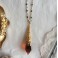 Collier Pendule larme cristal Mabon orange, Déesse, Belisama, Brigit