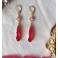 Boucles d'oreilles pendantes Art Déco Losanges Larmes rouge or, Gouttes, Reine, Renaissance, Cottagecore, Victorien