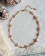 Princesse, Collier de d&eacute;claration m&eacute;di&eacute;val Losange rose et blanc, Ren Faire, Reine Tudor, Dark Academia, Renaissance