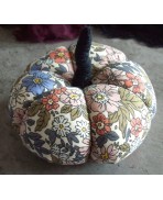 1 Citrouille Fleurie Liberty, D&eacute;cor d'automne, D&eacute;coration d'Hiver, Potiron, Cucurbitac&eacute;e, Halloween, Cendrillon